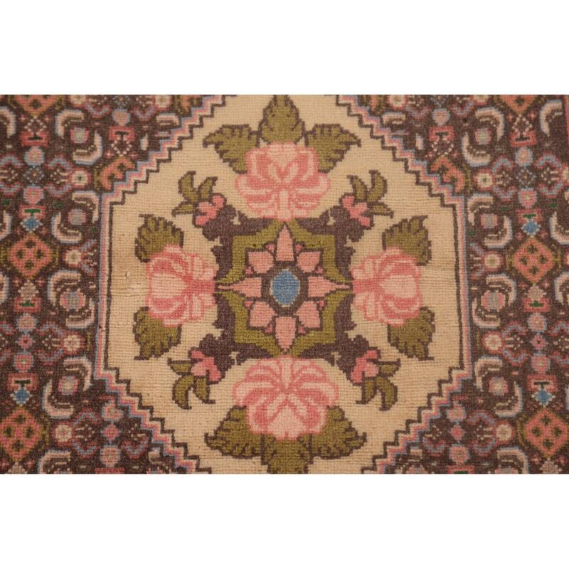 Geometric Bidjar Persian Vintage Runner Rug Handmade Wool Carpet - 2'0"x 9'9"