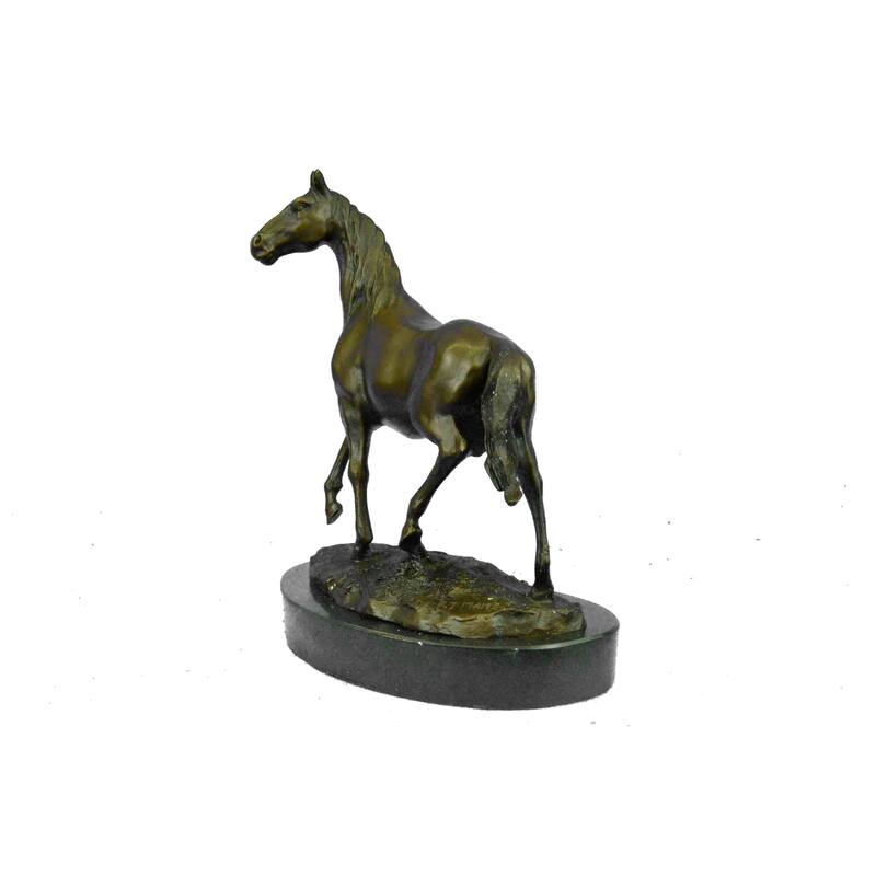 Natural Free Arabian Horse Barn Racing Race Sculpture Marble Base Figurine Statu