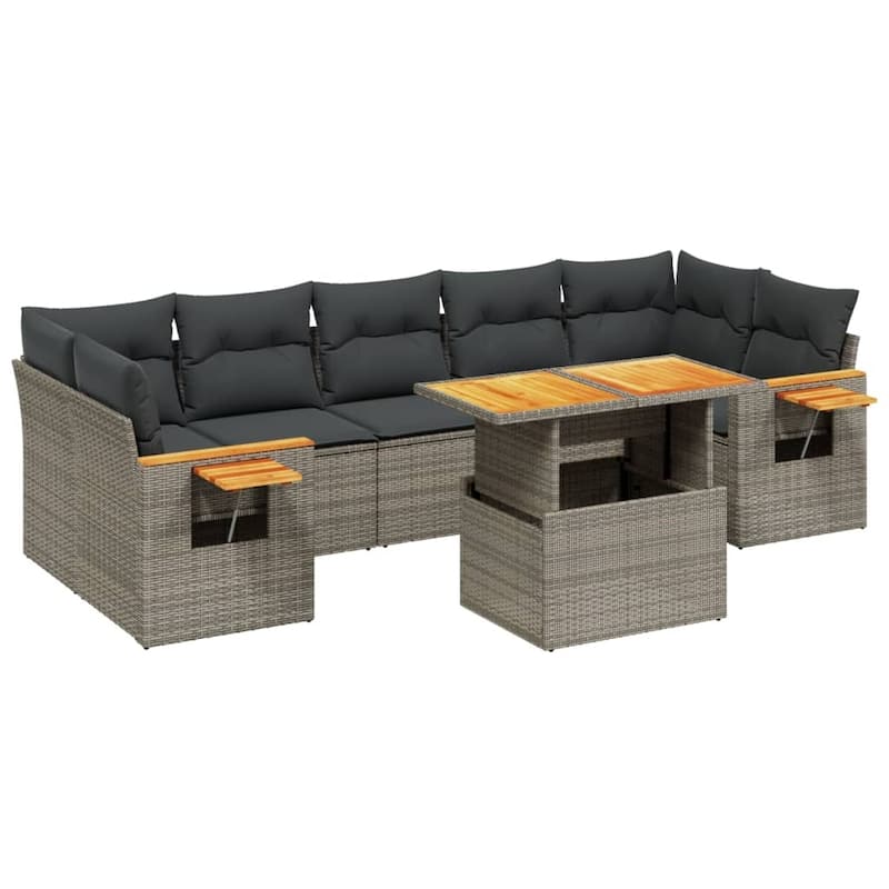 vidaXL Garden Sofa Set Grey - 21.7 x 39.4 x 28.7