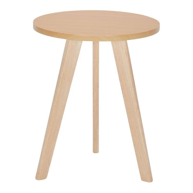 Solid Wood Frame with MDF Top, Modern Accent Table,Features a sturdy natural rubberwood solid wood frame for reliable support
