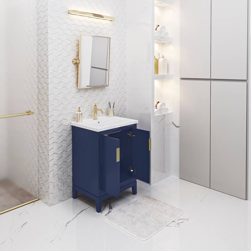 Elise 24 In. Ceramic Sink Top Vanity with Single Faucet
