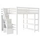 preview thumbnail 26 of 24, Multifunctionl Loft Bed Storage Wardrobe and Shelves, Wooden Bed Frame with LED Light & Staircase for Kids Teens Adults