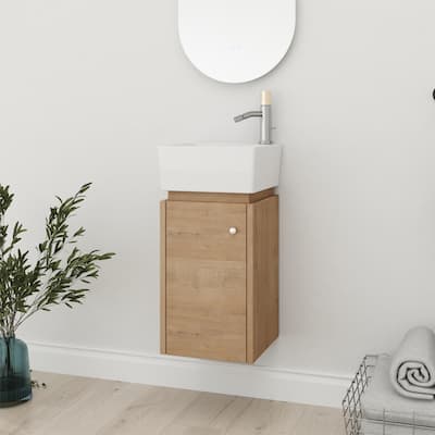 Bathroom Vanity With Sink In 12 Inch, Floating Bathroom Vanity With Soft Close Door