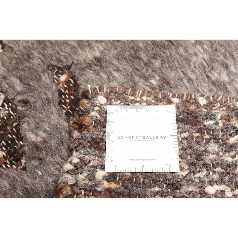 ECARPETGALLERY Braid weave Sienna Dark Grey Wool Rug - 5'3 x 7'6