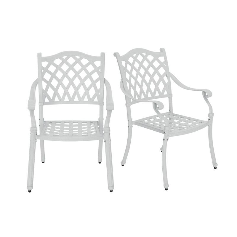 Clihome Cast Aluminum Patio Dining Chairs (Set of 2)