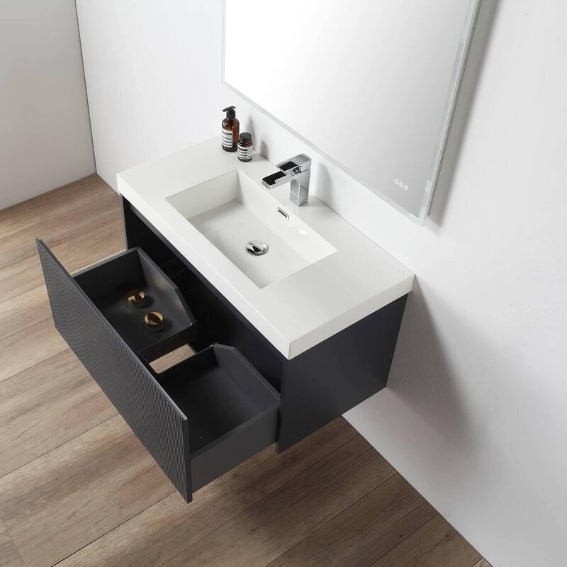 Blossom Positano 36" Floating Vanity with Sink & Side Cabinet