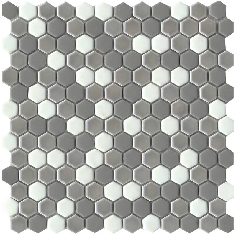 Emser Tile Confetti II - 12" x 12" Hexagon Geometric Mosaic Floor and