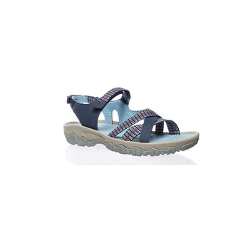 navy blue bare trap sandals
