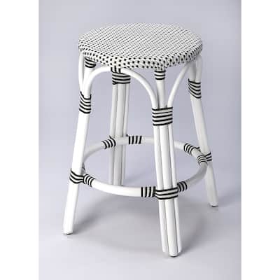 Tobias 24" Rattan Round Counter Stool
