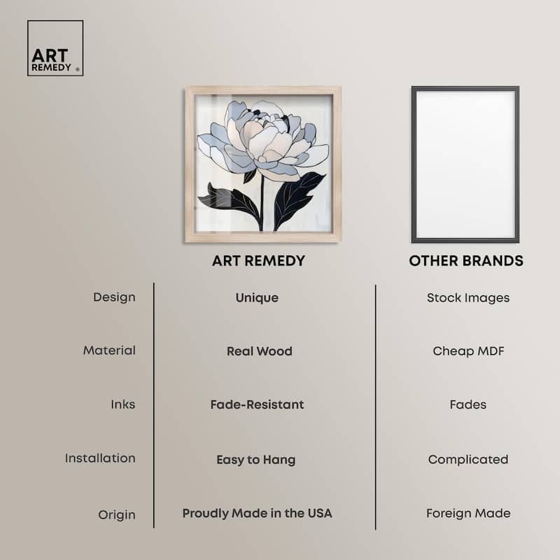 Gray Scale Flower I Shadowbox by Art Remedy