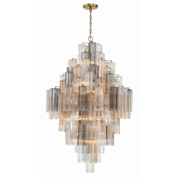 slide 2 of 9, Addis 20 Light Aged Brass Chandelier - 30.5"W x 49.5"H x 30.5"D