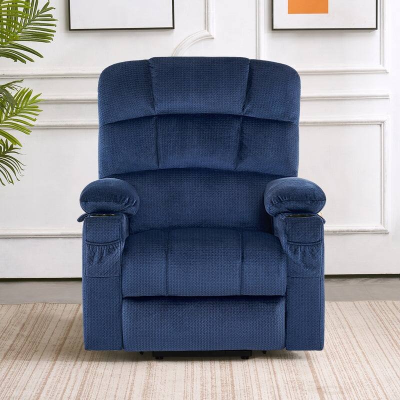 MCombo Dual Motor Power Lift Recliner Chair for Elderly, Massage and Heat, Fabric 7680