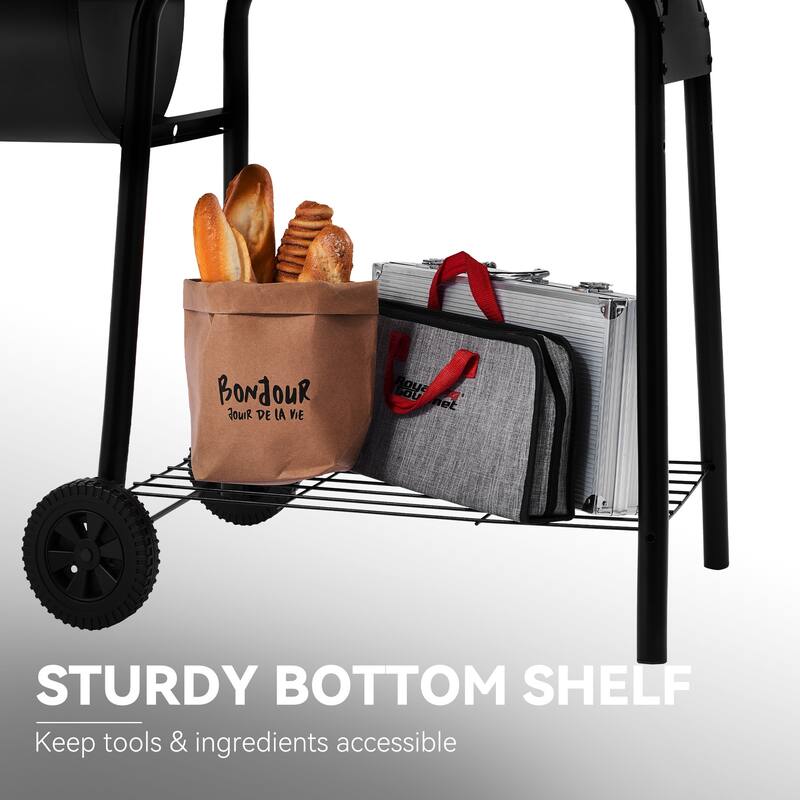 Royal Gourmet CC1830S Charcoal Grill with Offset Smoker,Black