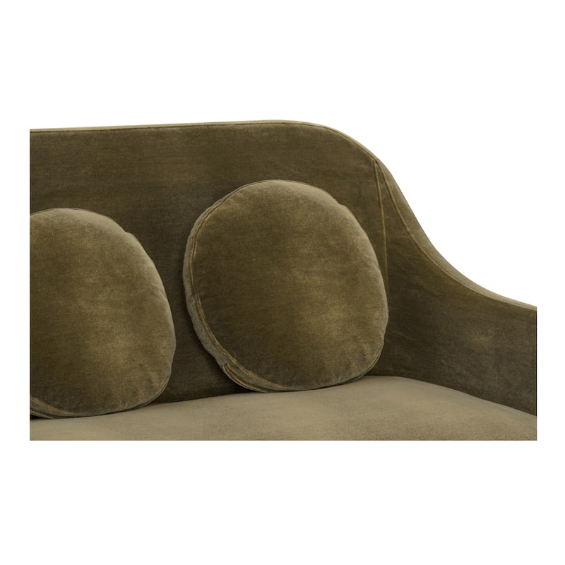 NADAAL STUDIOS Rivenor Sofa, High Curved Back with Slim Arms and Plush Toss Cushions, Dark Green