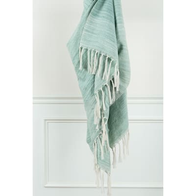 Rizzy Home Striped Hand-tied Throw Blanket
