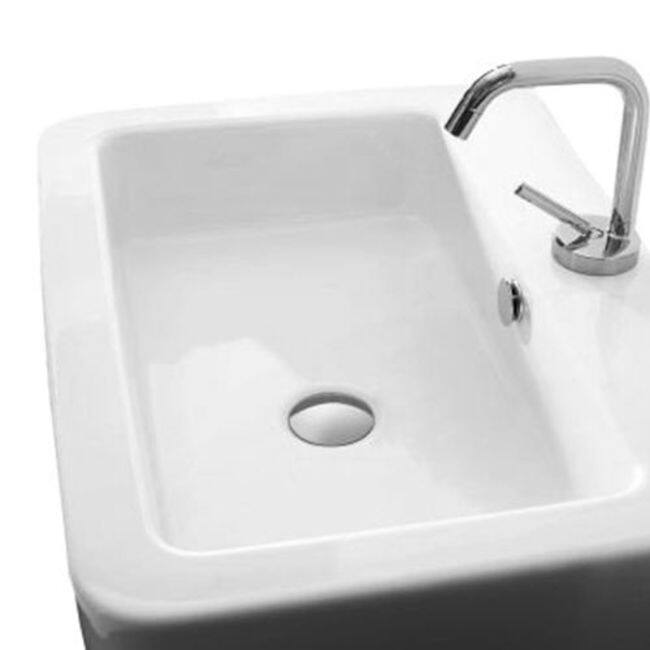 WS Bath Collections 23-5/8" Ceramic Wall Mounted Bathroom Sink With 1 - White