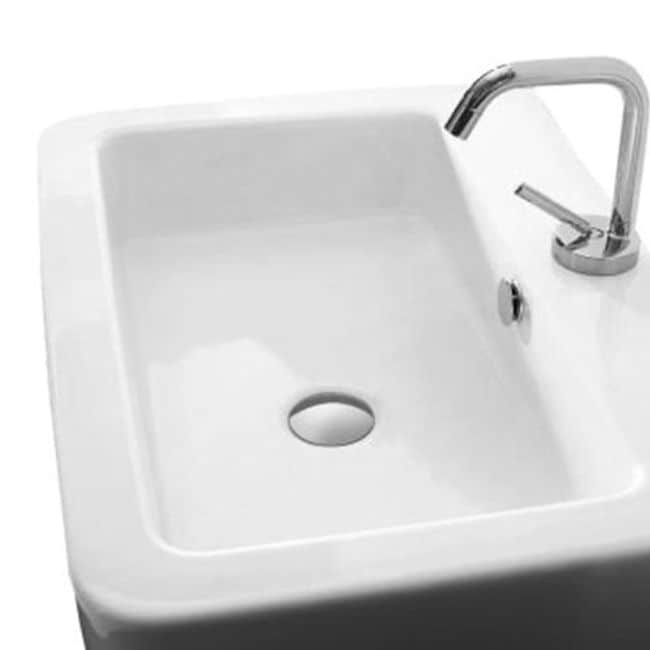 WS Bath Collections 23-5/8" Ceramic Wall Mounted Bathroom Sink With 1