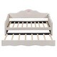 preview thumbnail 8 of 13, Twin Size Upholstered Platform Daybed with Wave-shaped Trundle, Beige