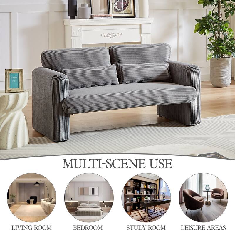 GDFStudio - Emiliano Sofa Set in Premium Corduroy with Elegant Design and Superior Comfort