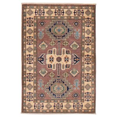 ECARPETGALLERY Hand-knotted Uzbek Ghazni Brown Wool Rug - 2'8 x 3'11