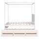 preview thumbnail 27 of 34, Elegant Design Canopy Platform Bed featuring a Twin Size Trundle and Three Storage Drawers,Queen Size