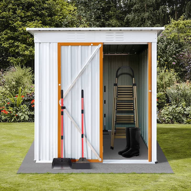 5ft x 4ft Sheds, Outdoor Metal Storage with Vents Padlock
