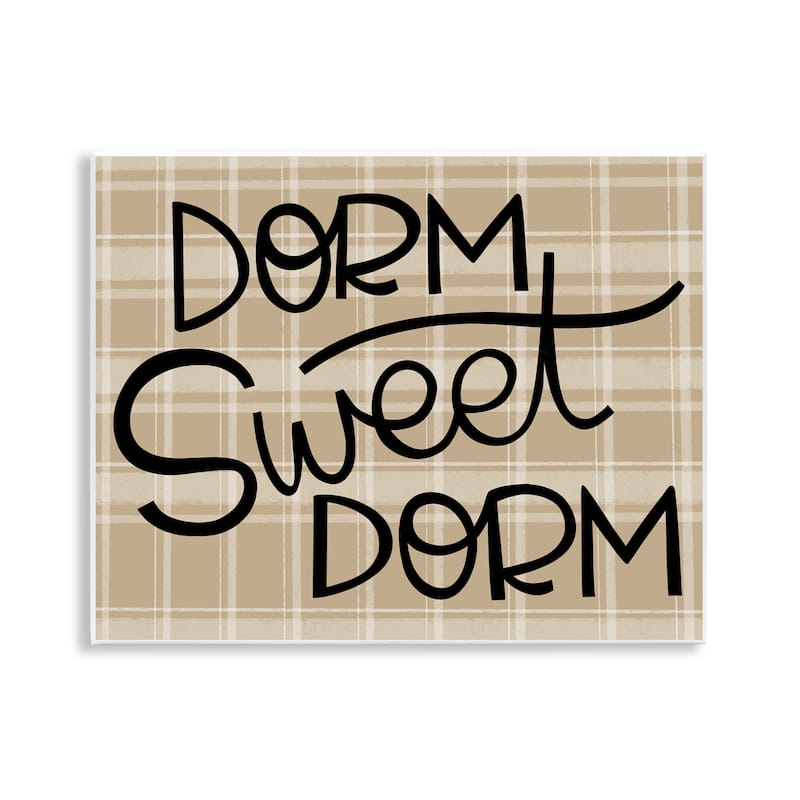 Stupell Sweet Dorm on Plaid Wall Plaque Art Design By Mandy Ford Art + Illustration - 14 x 11