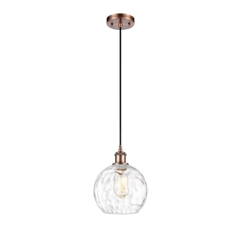 Innovations Lighting Ballston Athens Water Glass 1 Light 8" Cord Hung Mini Pendant - Antique Copper