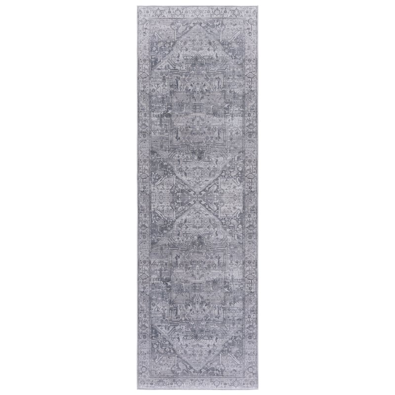SAFAVIEH Tucson Esha Machine Washable & Slip Resistant Rug - Grey/Light Grey - 2'6" x 8' Runner