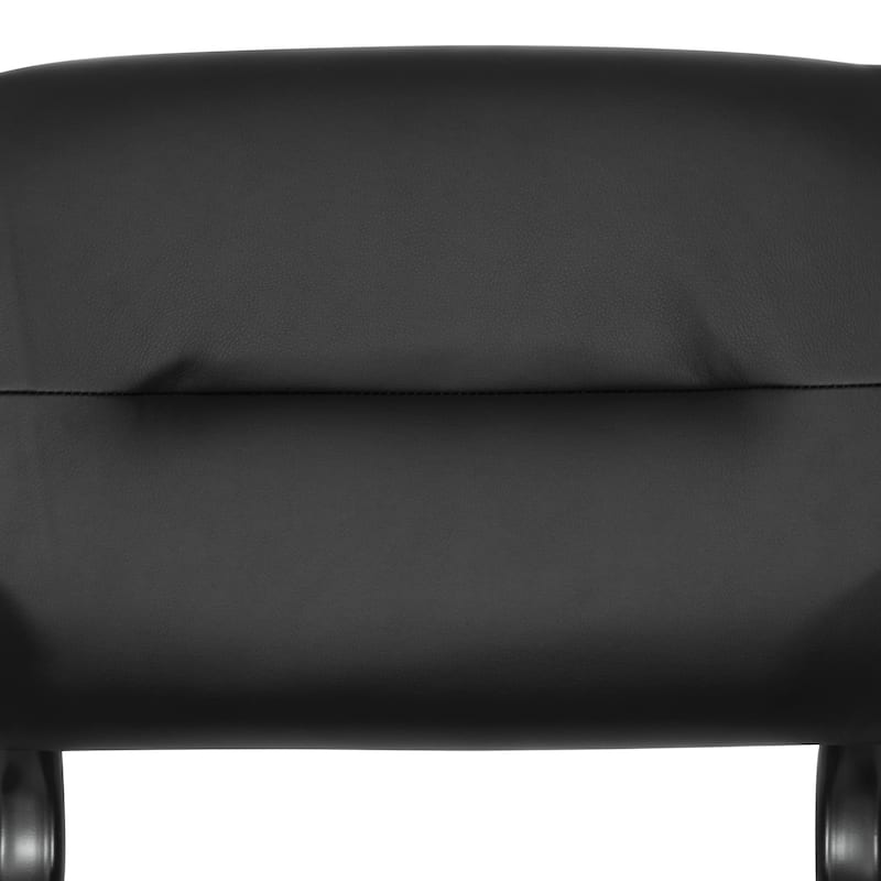 Guest Chair in Faux Leather and Black Finish Frame