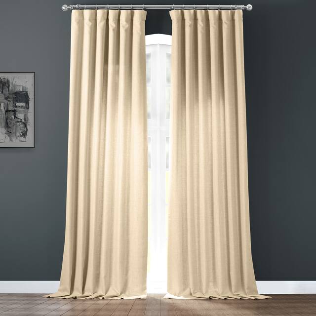 Exclusive Fabrics Italian Faux Linen Curtain (1 Panel)