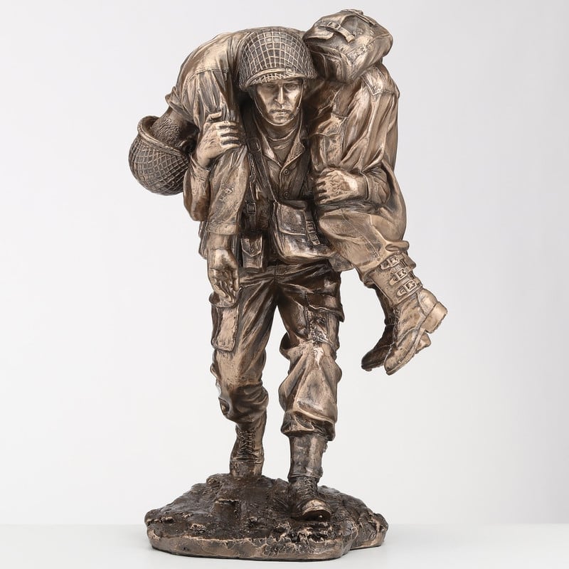 9.45 inches Height Cold Cast Bronze No Soldier Left Behind Bronze Finish Figurine