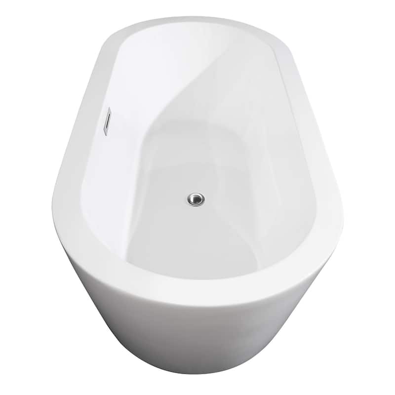 Wyndham Collection Mermaid 71" Free Standing Acrylic Soaking Tub with