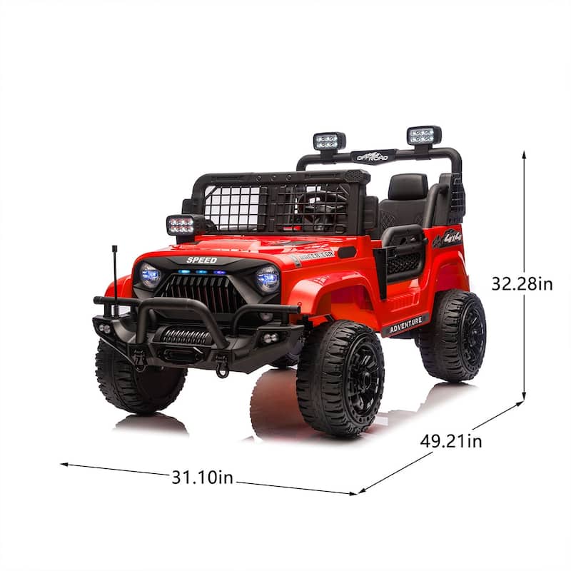 Engineering Car Remote Control Kids Ride-On Car with Bluetooth, Electric Car Off-Road Toy Car with LED Lights