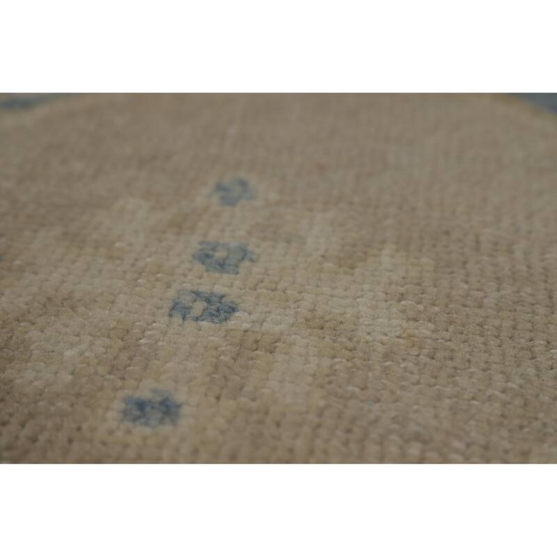 Hand Knotted Oriental 100% Wool Carpet Transitional All-Over Beige & Ivories Oushak Area Rug - 10' 6'' X 8' 2''