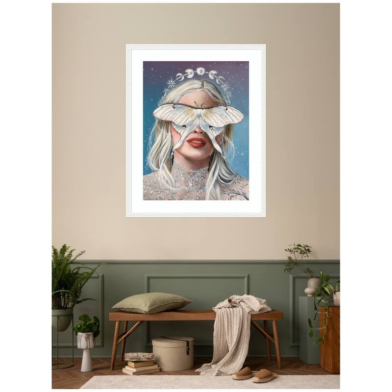 Kate and Laurel Moon Witch by Charlotte Brindley Framed Wall Art Print