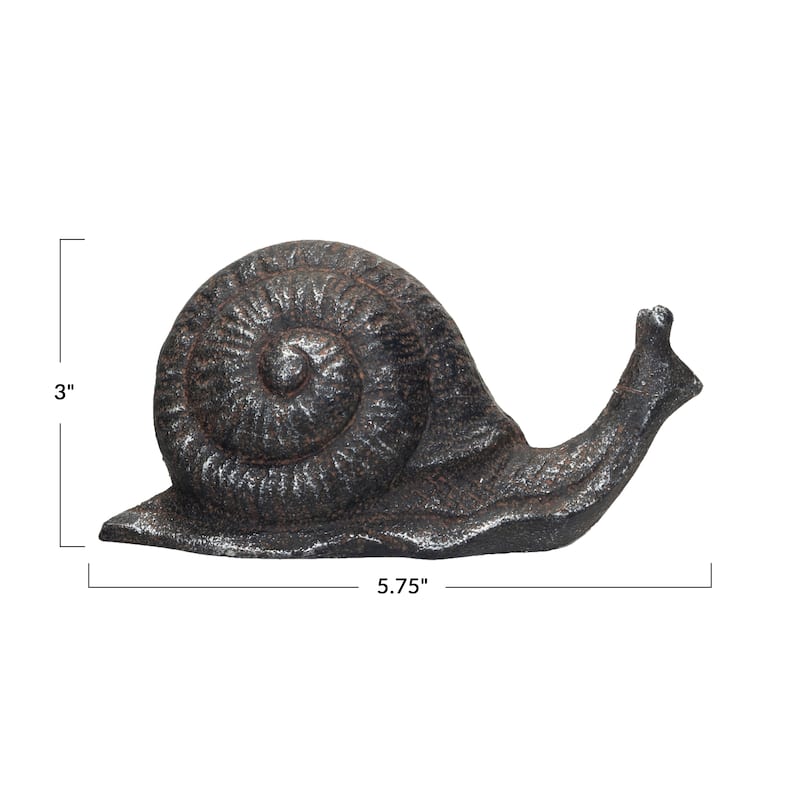 Cast Metal Snail Accent Decor - 5.8"L x 2.5"W x 2.9"H