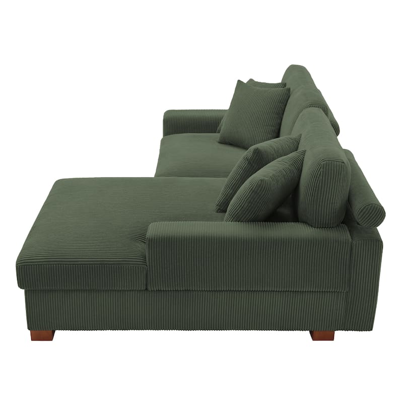Corduroy Modular Couch Sectional Chaise Lounge Sofa
