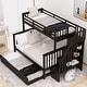 preview thumbnail 2 of 9, Minimalist Style Twin Over Full Bunk Bed with Guard Rail,Twin Size Trundle Under-Bed,Four-Step Set Of Stairs with Shelf