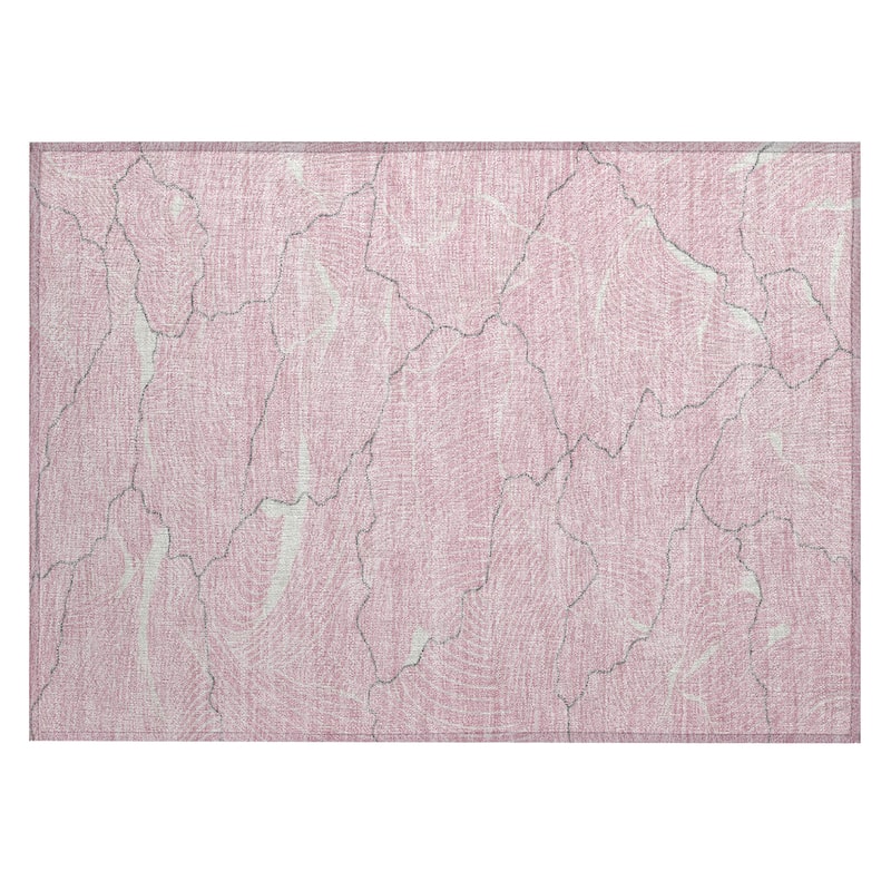 Machine Washable Indoor/ Outdoor Abstract Crackle Chantille Rug