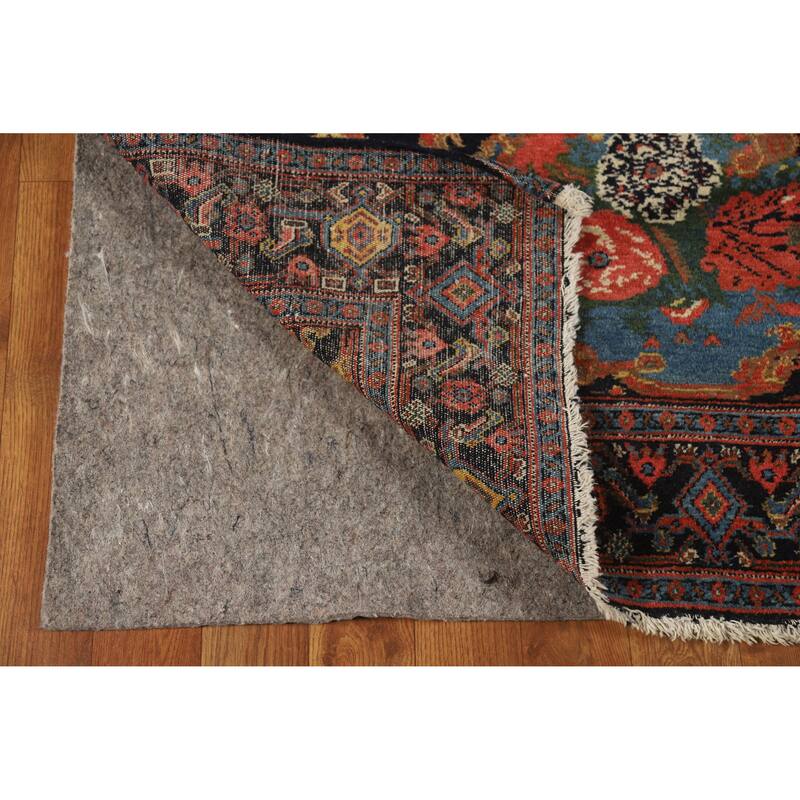 Hand Knotted Oriental 100% Wool Carpet Traditional All-Over Navy Blue & Blues Senneh Runner Rug - 19' 3'' X 3' 5''