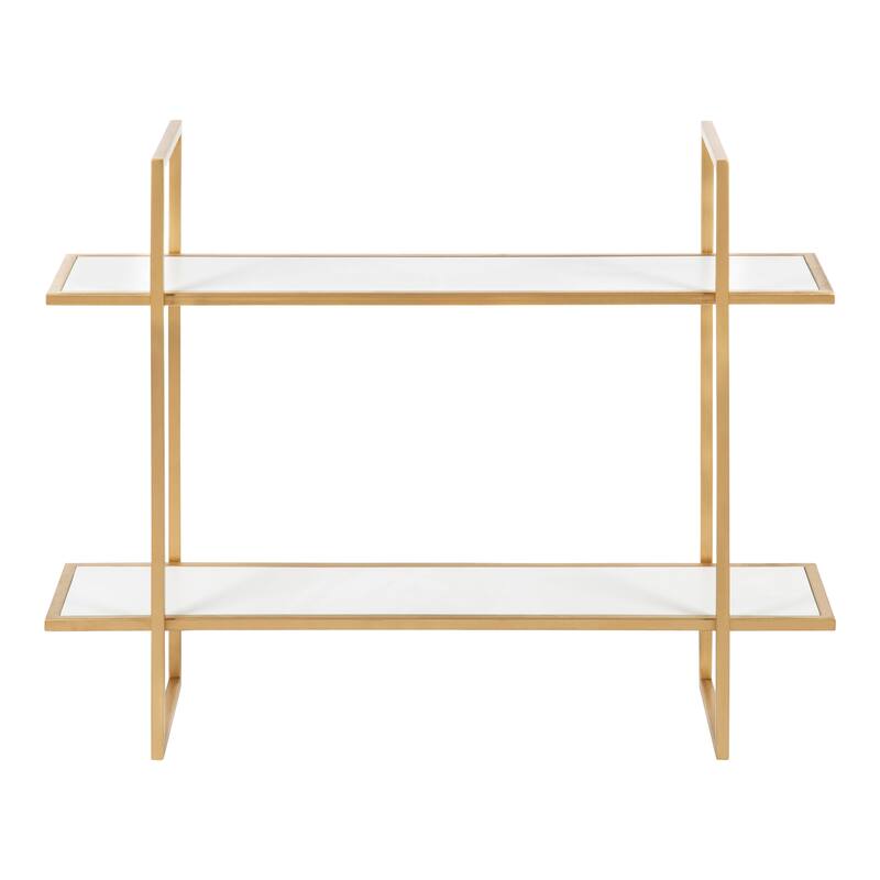 Kate and Laurel Leigh Wood and Metal Wall Shelf