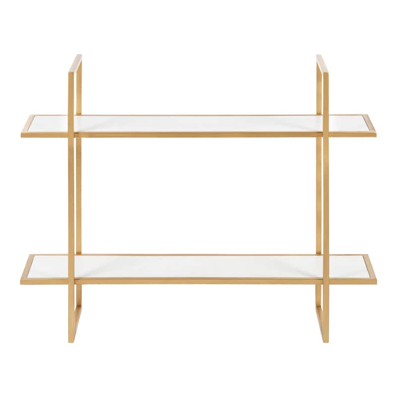 Kate and Laurel Leigh Wood and Metal Wall Shelf