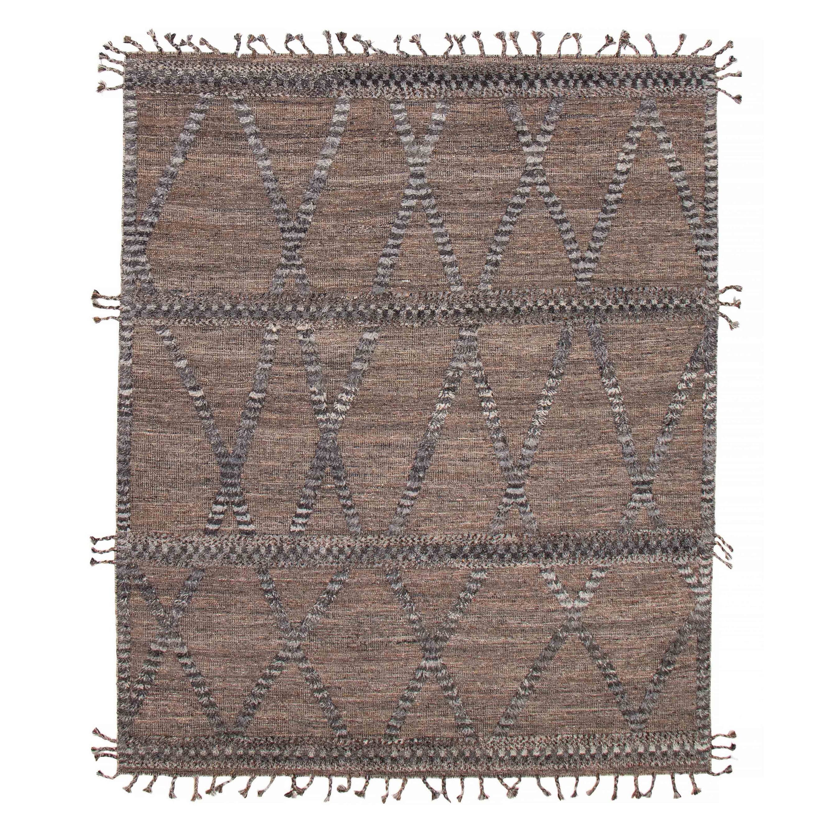 ECARPETGALLERY Hand-knotted Tangier Brown Wool Rug - 8'3 x 10'1