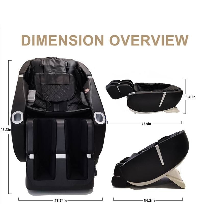 PU Leather 2D Motor Massage Chair, Space Saver Design, Track Sliding Zero Gravity Multifunction Massage Chair