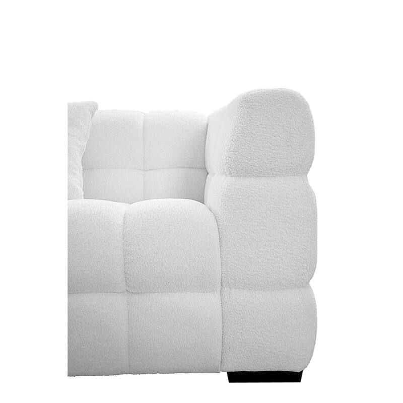 105'' Plush Boucle Upholstery Sectional Sofa Ottoman