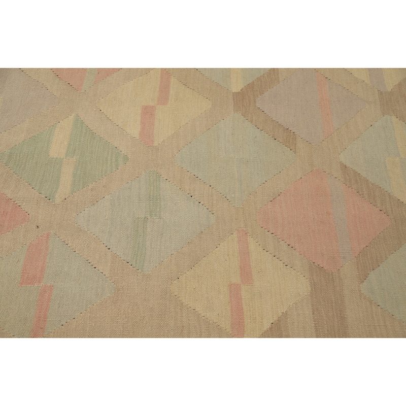 Hand Woven Oriental 100% Wool Carpet Southwestern Modern Multi-Colored Kilim Area Rug - 10' 1'' X 6' 4''