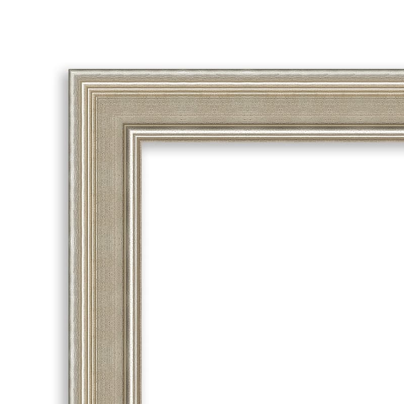 Mezzo Silver Wood Framed Natural Corkboard Bulletin Board