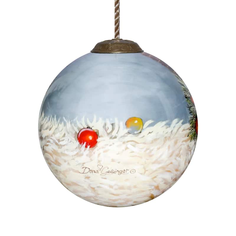 Inner Beauty Christmas Kitten Hand Painted Glass Ornament - N/A