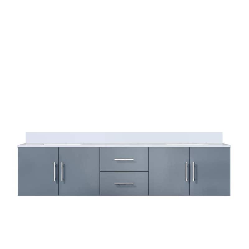 Geneva 80 in. W x 22 in. D Dark Grey Double Bath Vanity and Cultured Marble Top - 80 Inch - Dark Grey